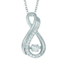 18k Weißgold Infinity Tanzen Diamant Anhänger Schmuck